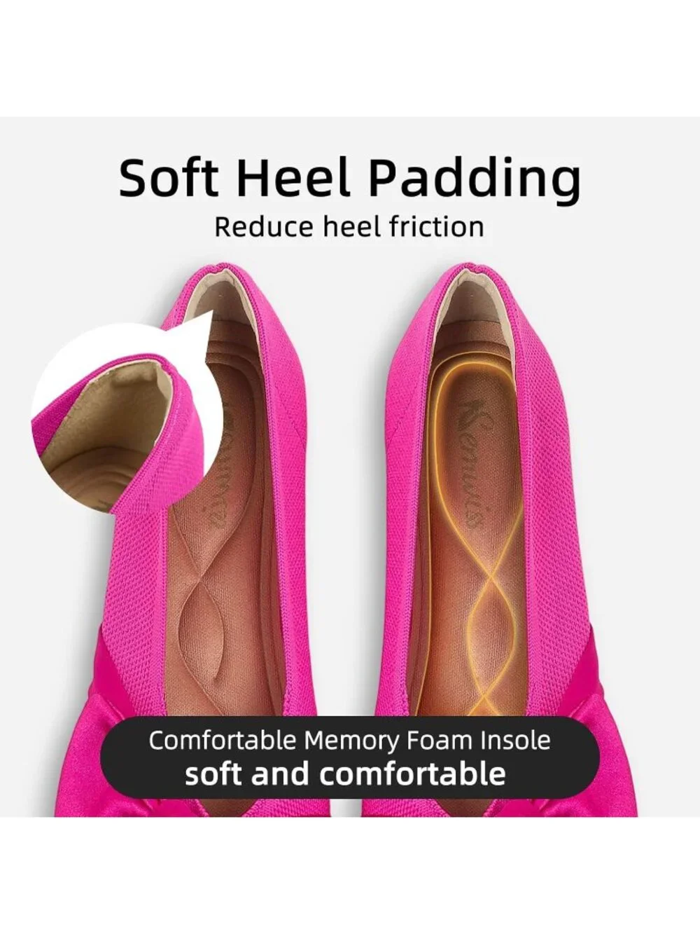 Women's Pink Mesh Pointed Toe Ballet Slip On Comfortable  Flats with Bow Shoes